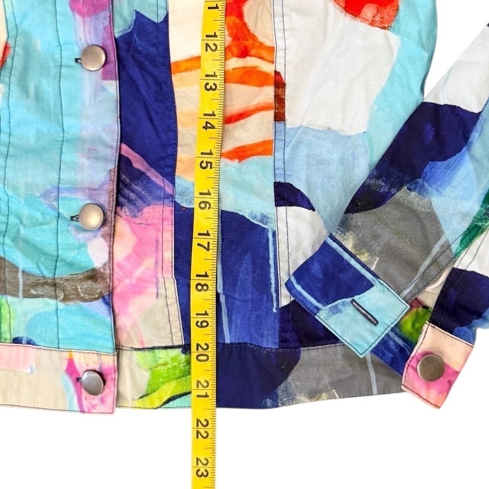 Claire Desjardins Abstract Art Jacket Cotton Wearable Art Resortwear Medium - Picture 6 of 9